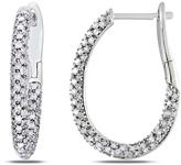 Thumbnail for your product : Julie Leah 1 CT TW Diamond 14K White Gold Hoop Earrings