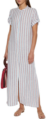 Onia Renee Striped Linen-gauze Maxi Dress
