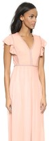Thumbnail for your product : Rebecca Taylor Ruffle Sleeve Embellished Gown