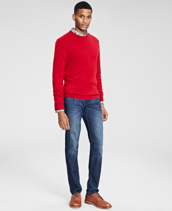 men's red cashmere sweater