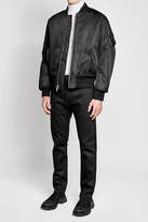Thumbnail for your product : Calvin Klein Satin Bomber Jacket with Shearling Lining