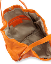 Thumbnail for your product : Neiman Marcus Stud-Trimmed Slouchy Italian Leather Tote Bag, Bright Orange