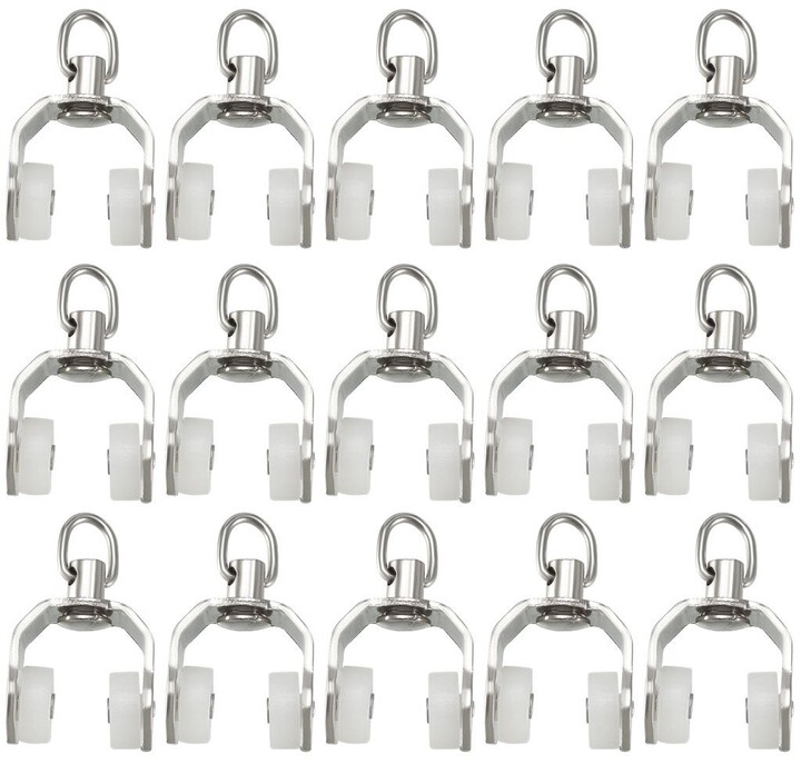 Unique Bargains Curtain Track Rollers Stainless Steel Frame Rail Sliding Glider 10.5mm 30 Pcs