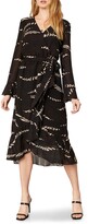 Thumbnail for your product : Cupcakes And Cashmere Ella Patchwork Print Long Sleeve Midi Wrap Dress