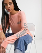 Thumbnail for your product : Monki Klara organic cotton long sleeve jersey top in coral