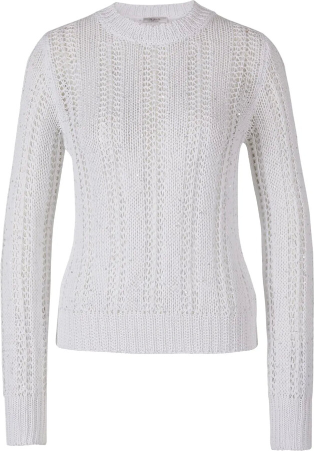 Peserico Sequinned Open-Knit Sweater