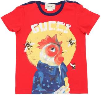Gucci Rooster Printed Cotton Jersey T-shirt