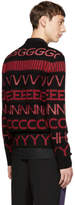 Thumbnail for your product : Givenchy Black and Red Vertical Logo Sweater