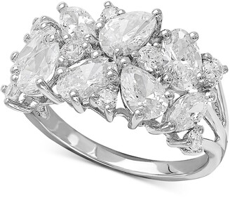Arabella Cubic Zirconia Cluster Ring in Sterling Silver