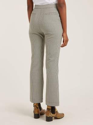 ALEXACHUNG Houndstooth Wool-blend Trousers - Womens - Black White