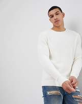 Thumbnail for your product : Pull&Bear Knitted Sweater In White