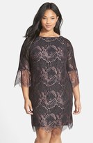 Thumbnail for your product : Adrianna Papell Scalloped Lace Shift Dress (Plus Size)