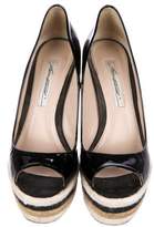 Thumbnail for your product : Brian Atwood Patent Leather Espadrille Wedges