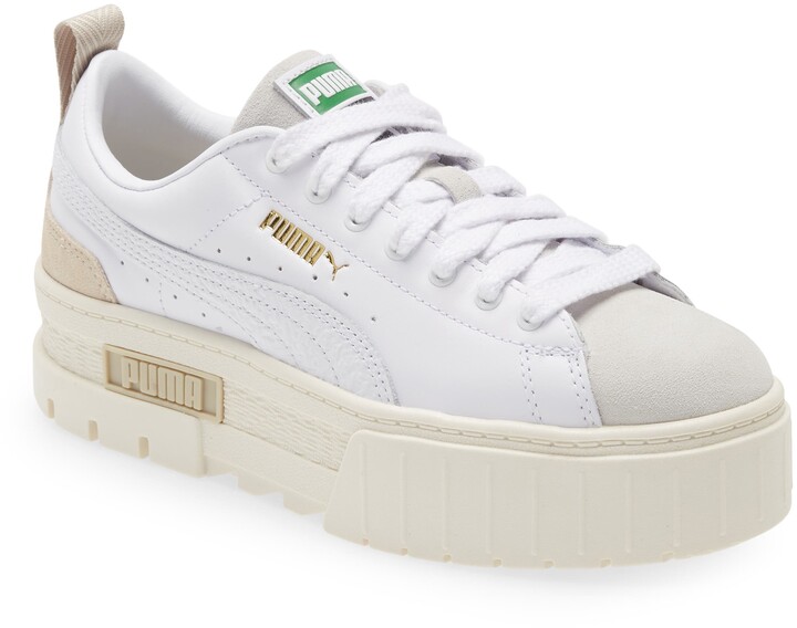 puma suede platform beige