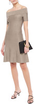 Thumbnail for your product : CASASOLA Artemisia Off-the-shoulder Metallic Ribbed-knit Mini Dress