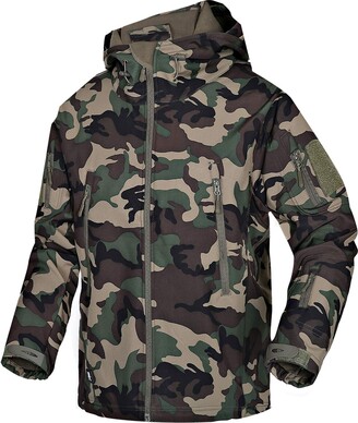 Wisdom Wolf Men's Waterproof Softshell Lightweight Full Zip Outdoor Ski  Military Fleece Jackets with Multi Pockets Camouflage-Green - ShopStyle