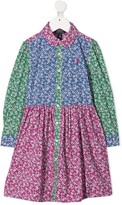 Thumbnail for your product : Ralph Lauren Kids Panelled Floral-Print Dress