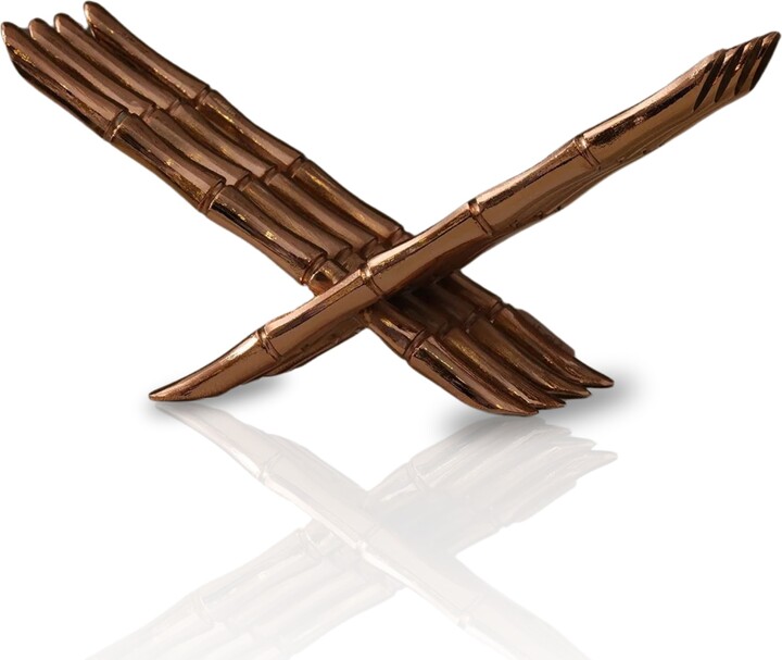 Marleth Brown Brass Foldable Book Stand In Bamboo Design