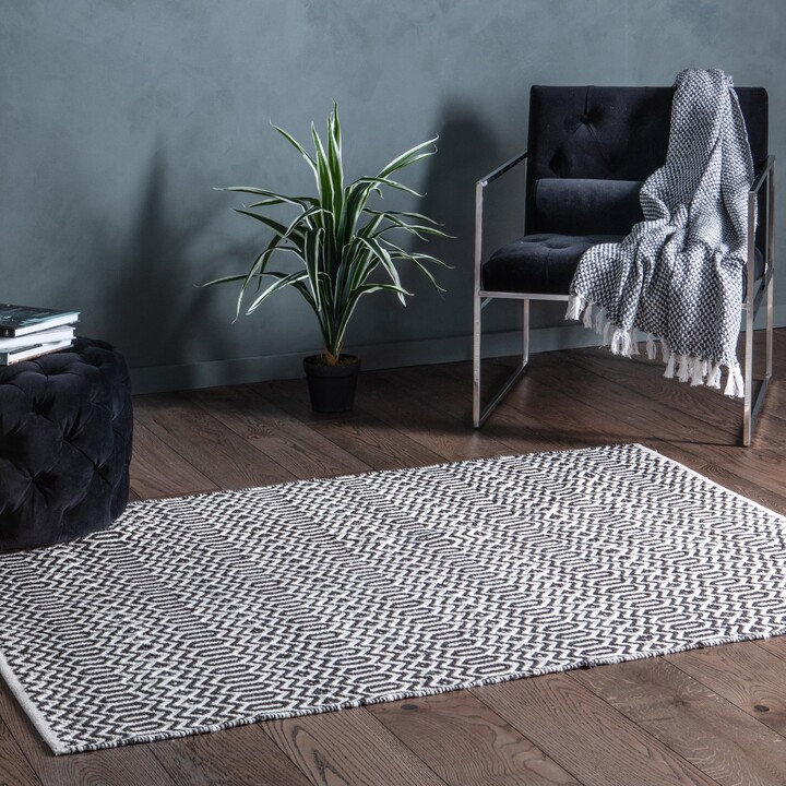 Dunelm Kishan Rug Black/White ShopStyle
