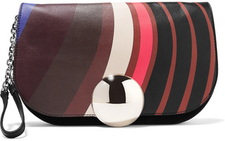 Emilio Pucci Printed leather and suede shoulder bag