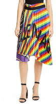 Thumbnail for your product : Balenciaga Pleated Rainbow & Chain Print Twill Skirt