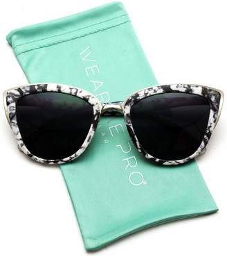 Cat Eye WearMe Pro Womens Mirrored Revo Reflective Lenses Oversized Cateyes Sunglasses