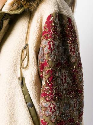 Moschino embellished sleeve parka coat