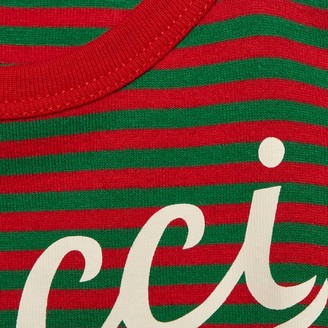 Gucci Baby striped cotton shirt with print