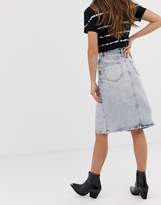 Thumbnail for your product : AllSaints Mabel distressed denim midi skirt