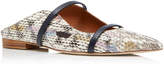 Thumbnail for your product : Malone Souliers Maureen Leather-Trimmed Elaphe Flats