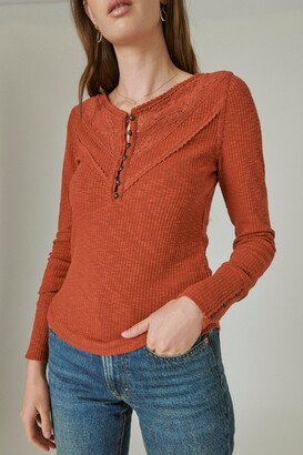 Lucky Brand Lace Inset Henley