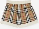 Thumbnail for your product : Burberry Childrens Vintage Check Panel Cotton Blend Shorts Size: 12M