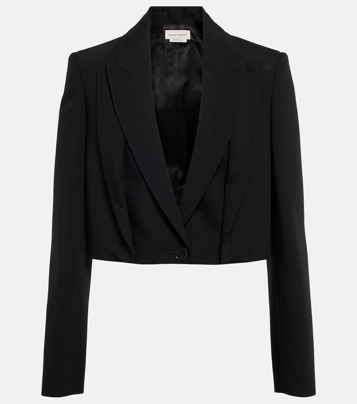 Alexander McQueen Cropped wool blazer
