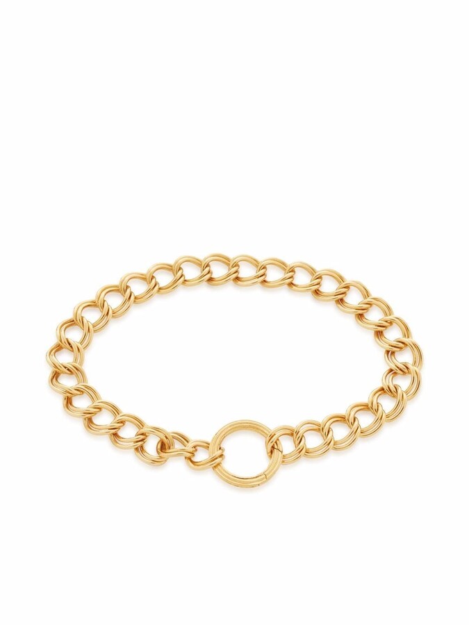 Monica Vinader Bead Station Chain Link Bracelet Yellow Gold