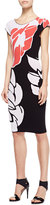 Thumbnail for your product : Escada Lotus Intarsia Knit Cap-Sleeve Dress