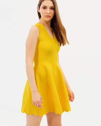 Karen Millen Jacquard Fit-and-Flare Dress