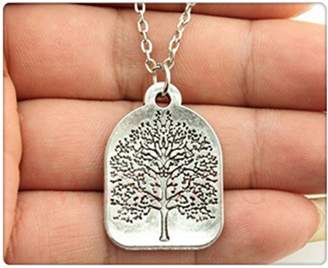 Nobrand No brand silver tone 31*22mm one sided tree pendant necklace