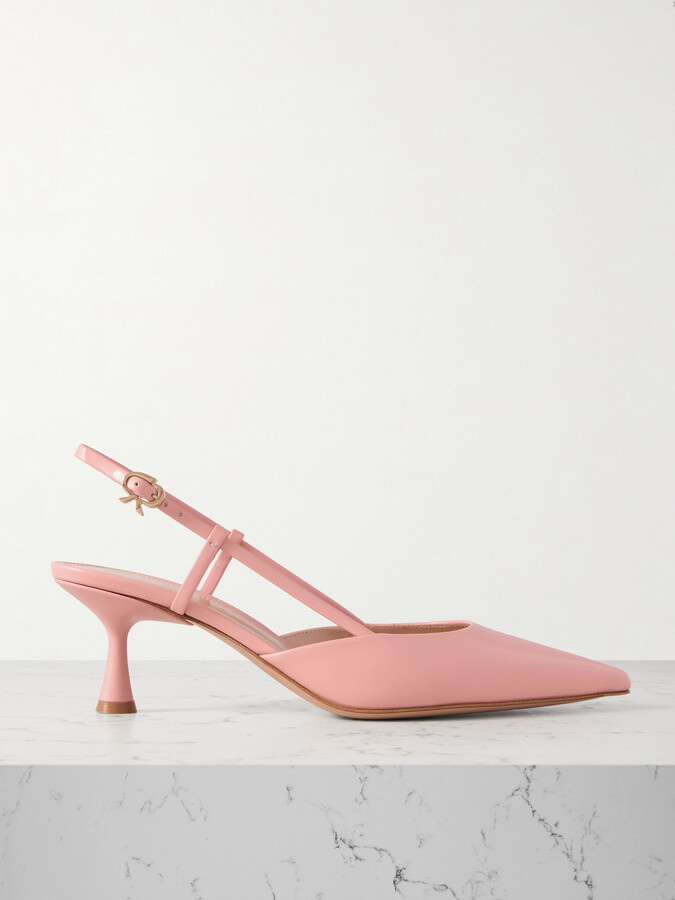 Gianvito Rossi Ascent 55 Leather Slingback Pumps - Pink