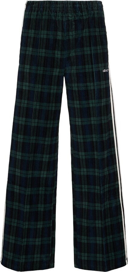 adidas Corduroy tartan wide leg pants - ShopStyle