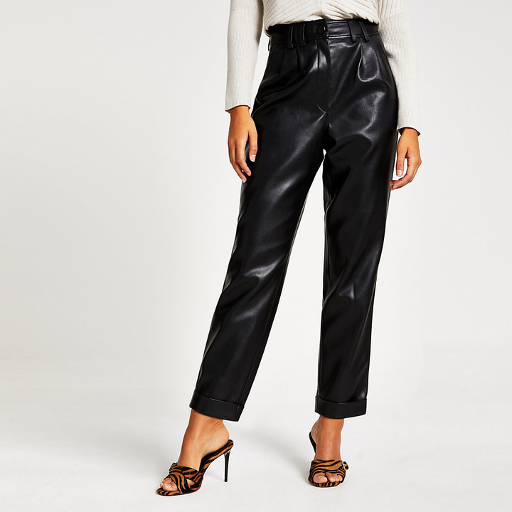 high waist peg trousers