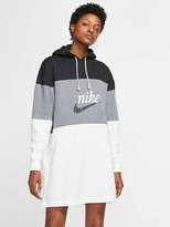 Thumbnail for your product : Nike NSW Varsity Hooded Dress - Black/White