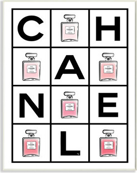 Perfume Bottle Bold Text Glam Pattern Pink by Martina Pavlova - Textual Art Print