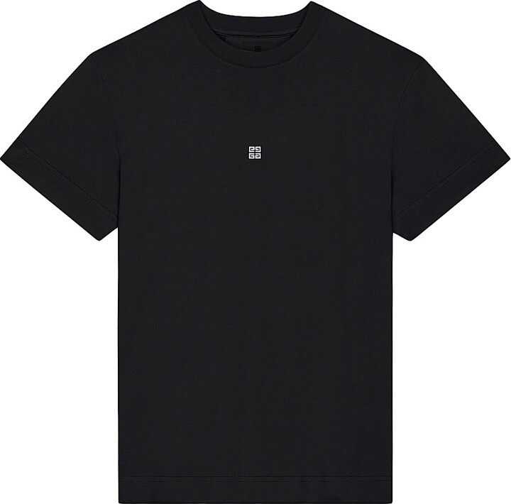 Givenchy Men's Slim Fit T-Shirt in Cotton with 4G Embroidery - Black - Size Large