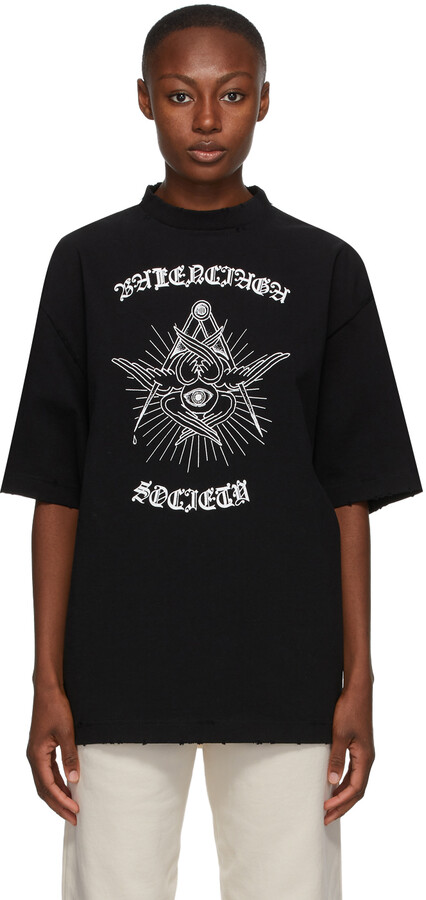 Balenciaga Black Gothic T-Shirt - ShopStyle