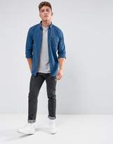 Thumbnail for your product : Hollister Poplin Shirt Icon Logo Slim Fit in Navy