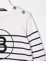 Thumbnail for your product : Balmain Kids Stripe Knitted Logo Jumper