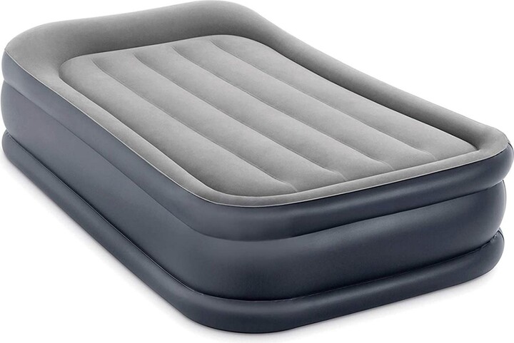 Intex Dura Beam Deluxe Pillow Raised Air Mattress Bed with Built In Pump, Twin