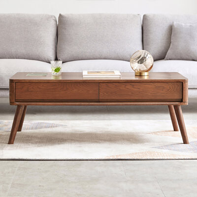 Latitude Run Elevating Center Table Low Table 100% Solid Wood Top Plate Desk Coffee Table Width 120 X Depth 65 X Height 45 Cm Study Desk Work From Home Easy To Ass