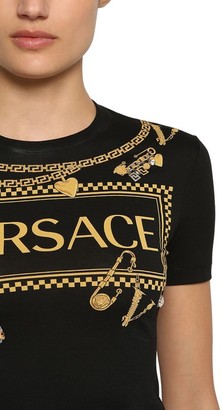Versace Embellished Cotton Jersey T-shirt