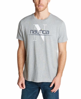 Nautica Men's Crewneck 100% Cotton Logo T-Shirt